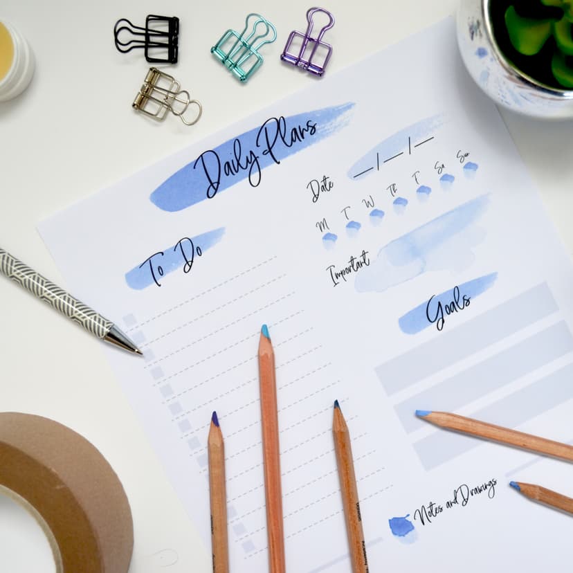 Periwinkle daily planner design
