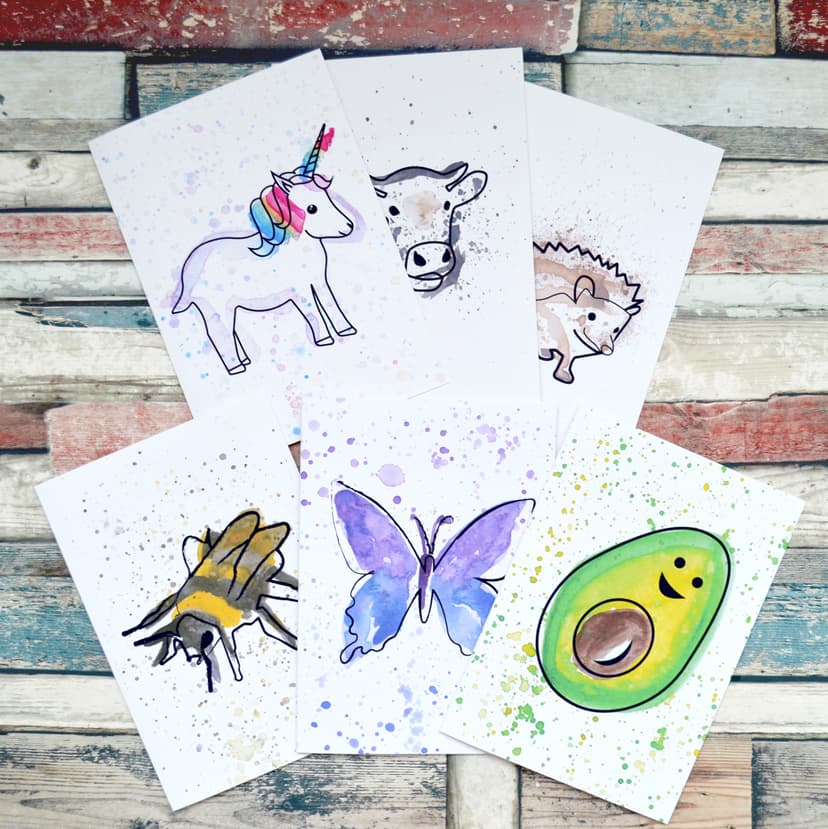 Selection of five greeting card designs