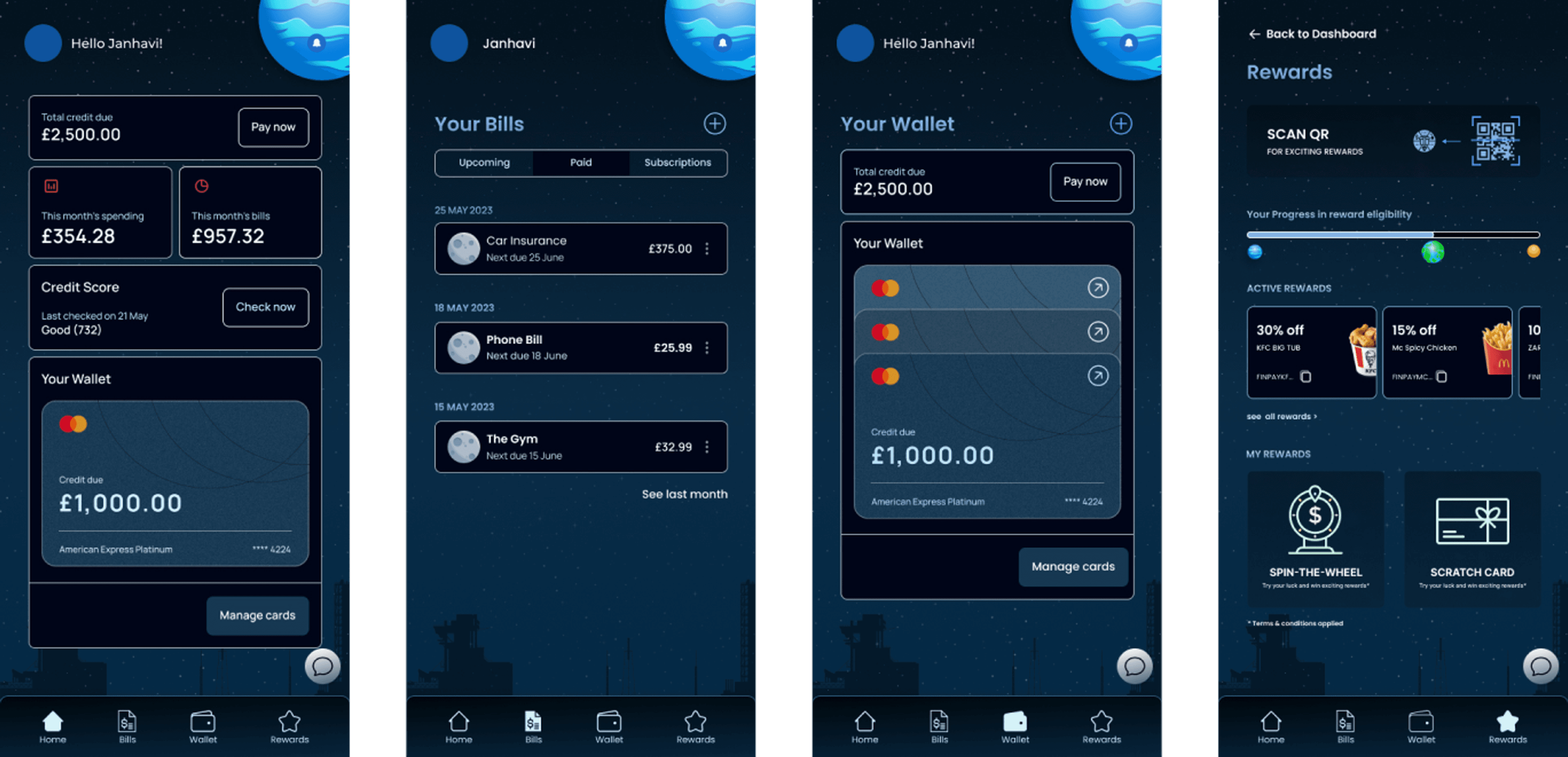 Finchair original UI designs provided by client