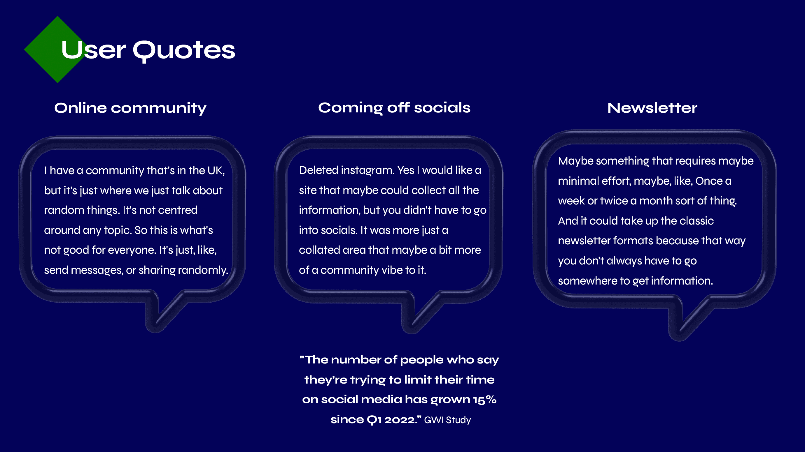 Quotes from user interview